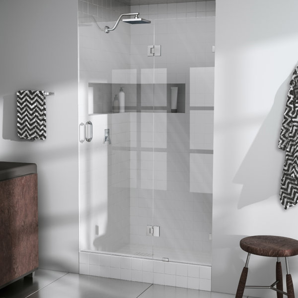 Glass Warehouse 45.5" W x 78" H Hinged Frameless Shower Door & Reviews